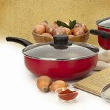 Wok Aluminio 28 cm Antiadherente Rojo - Ollas y Sartenes | Bylmo