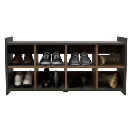 Zapatero Carbón y Gales 100.6x33.4cm Horizontal de Dos Niveles para Dieciséis Pares - Closets | Bylmo