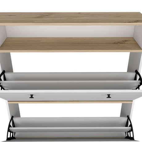 Zapatero Calgary Blanco y Duna 100 cm con Dos puertas y Entrepaño - Closets | Bylmo