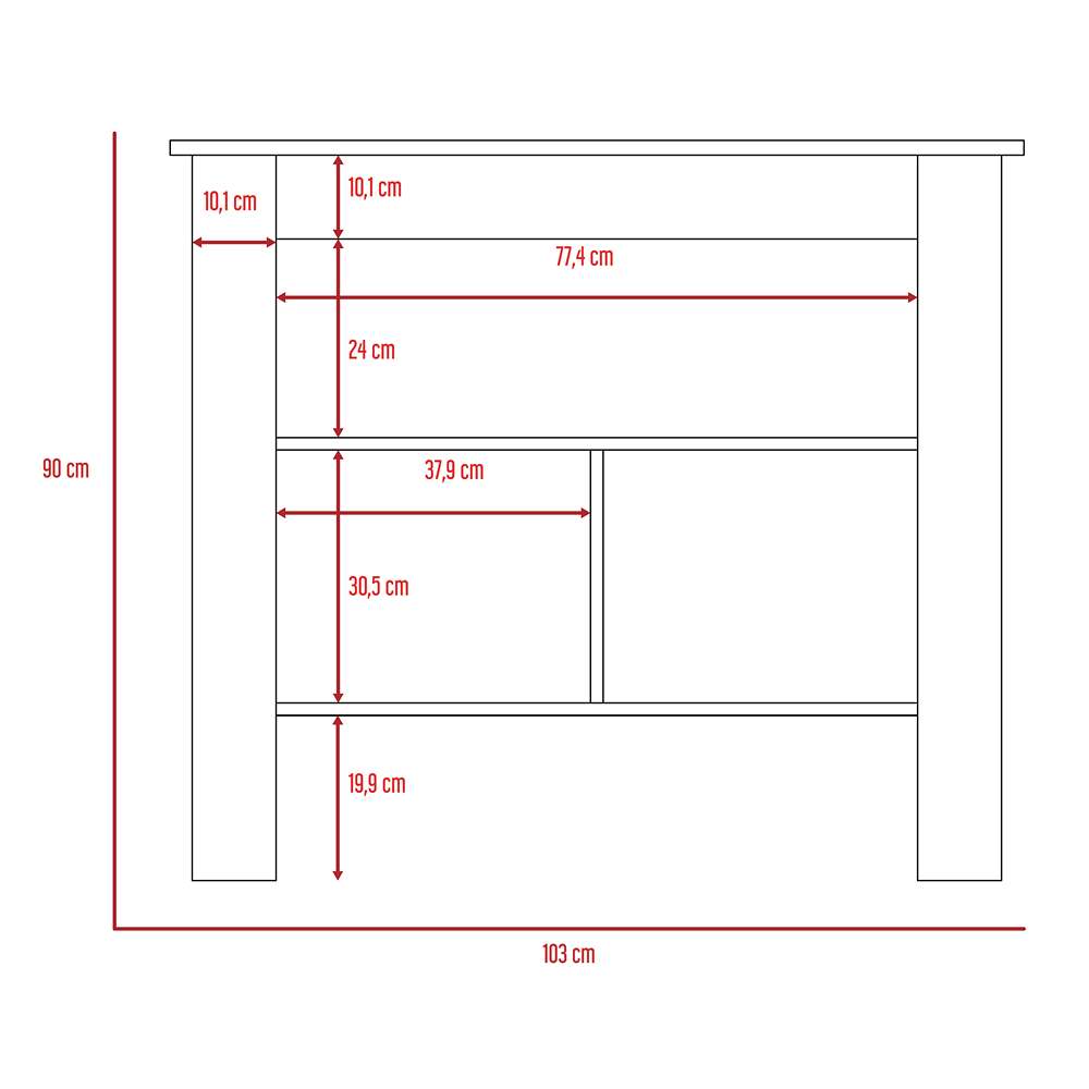 Alacena Cala Blanco 100 cm con Entrepaños - Barras y Muebles Auxiliares | Bylmo