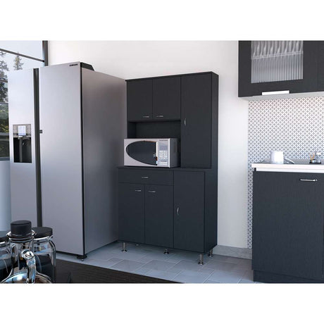 Alacena Della Plus Wengue 90x169cm con Un Entrepaño y con Seis Puertas - Alacenas y Muebles Microondas | Bylmo