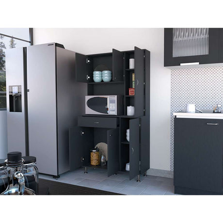 Alacena Della Plus Wengue 90x169cm con Un Entrepaño y con Seis Puertas - Alacenas y Muebles Microondas | Bylmo