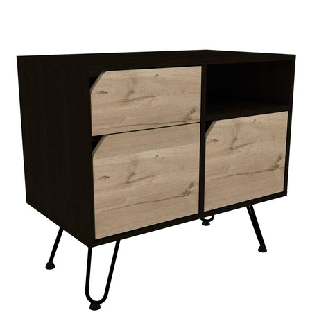 Arrimo Stamford Duna y Wengue 72 cm con Dos Cajones y Una Puerta - Bifes | Bylmo