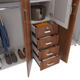 Closet Atlas Caramelo 200x200cm con Cuatro Cajones Cuatro Puertas y con Espejo - Closets | Bylmo