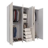Closet Atlas Niebla 200 cm con Espejo, Cinco Puertas y Cuatro Cajones - Closets | Bylmo