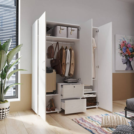 Closet Safa Niebla 140x180cm con 4 Cajones con 3 Entrepaños - Closets | Bylmo