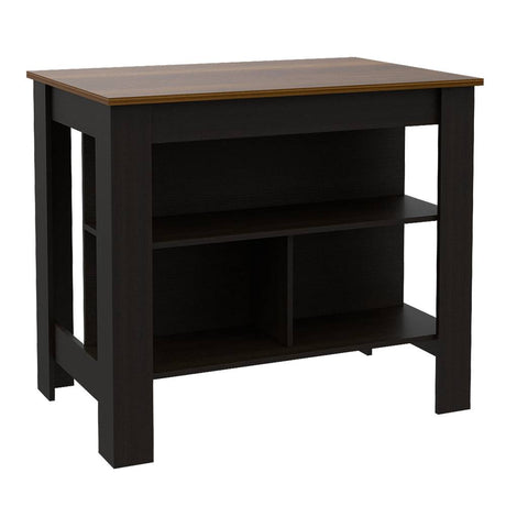 Mueble Auxiliar de Cocina Cala Wengue y Caramelo 103 cm con Entrepaños - Muebles Organizadores | Bylmo