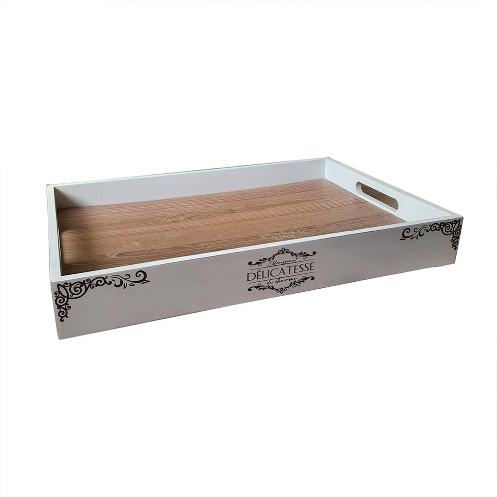 Bandeja de Servir Vintage 45x30cm BlancoCafe Madera Melamina - Comedores | Bylmo
