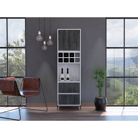 Bar Dallas Blanco y Gris 50 cm con Una Puerta y Dos Cajones - Bares | Bylmo