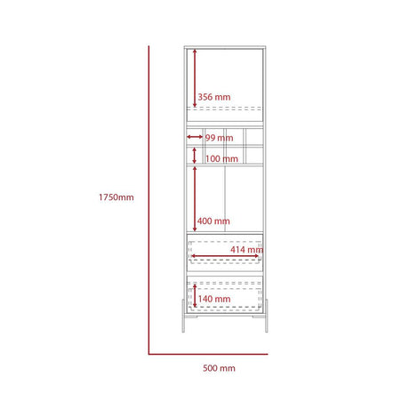 Bar Dallas Blanco y Gris 50 cm con Una Puerta y Dos Cajones - Bares | Bylmo