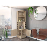 Bar Esquinero Esquinero Syrah Rovere 46.9x180.6cm con Un Cajón y con Ocho Portabotellas - Bares | Bylmo