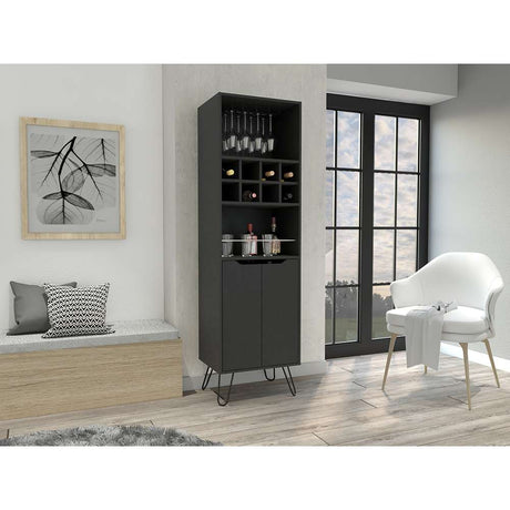 Bar Manhattan Wengue 50x50cm con Un Cajón y con Ocho Portabotellas - Bares | Bylmo