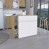 Barra de Cocina Bari Blanco 140x90cm con Cuatro Entrepaños y Ocho Compartimientos - Barras y Muebles Auxiliares | Bylmo