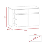 Barra de Cocina Bari Blanco 140x90cm con Cuatro Entrepaños y Ocho Compartimientos - Barras y Muebles Auxiliares | Bylmo