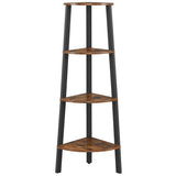 Biblioteca Kazan Café Rústico y Negro 34 cm Esquinera con Entrepaños - Bibliotecas y Estanterías | Bylmo