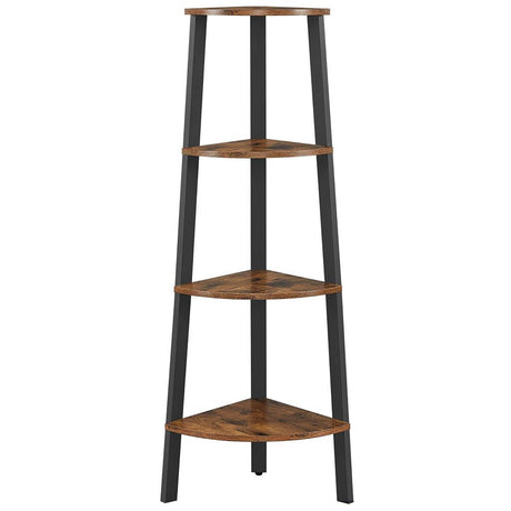 Biblioteca Kazan Café Rústico y Negro 34 cm Esquinera con Entrepaños - Bibliotecas y Estanterías | Bylmo