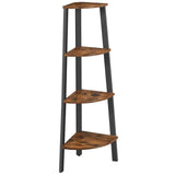 Biblioteca Kazan Café Rústico y Negro 34 cm Esquinera con Entrepaños - Bibliotecas y Estanterías | Bylmo