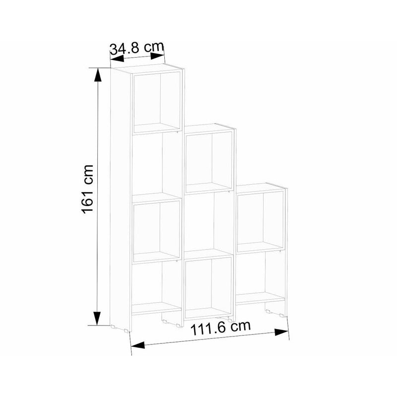 Biblioteca Isabella Ceniza y Blanco 111 cm Escalera