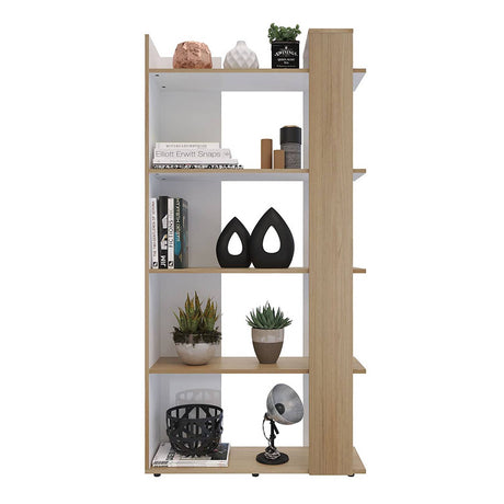 Biblioteca Quadratta Rovere 80.5x163cm con Cinco Compartimientos - Bibliotecas | Bylmo