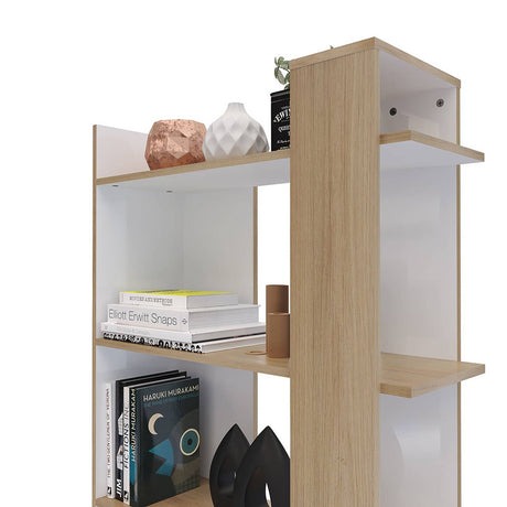 Biblioteca Quadratta Rovere 80.5x163cm con Cinco Compartimientos - Bibliotecas | Bylmo