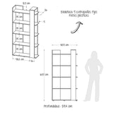 Biblioteca Quadratta Rovere 80.5x163cm con Cinco Compartimientos - Bibliotecas | Bylmo