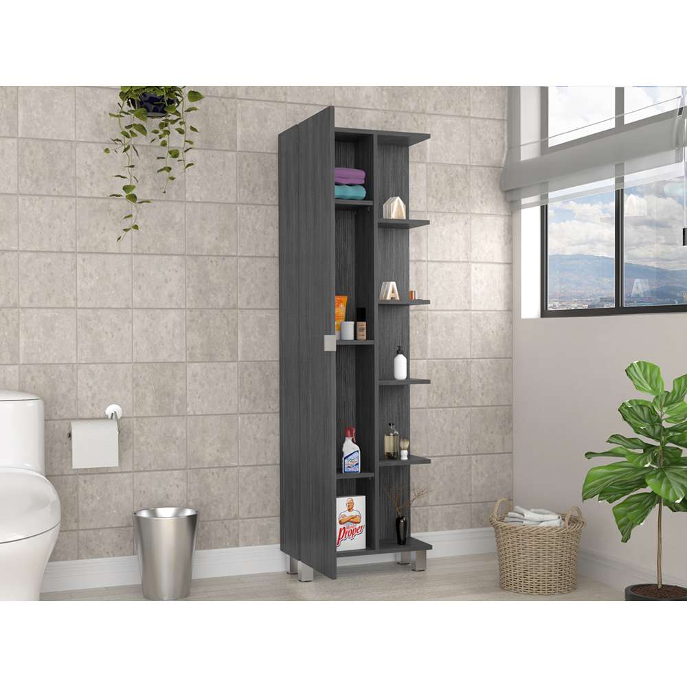 Mueble Esquinero Urano Roble Gris 50x50cm sin Cajones y con Nueve Compartimientos - Bifes y Arrimos | Bylmo