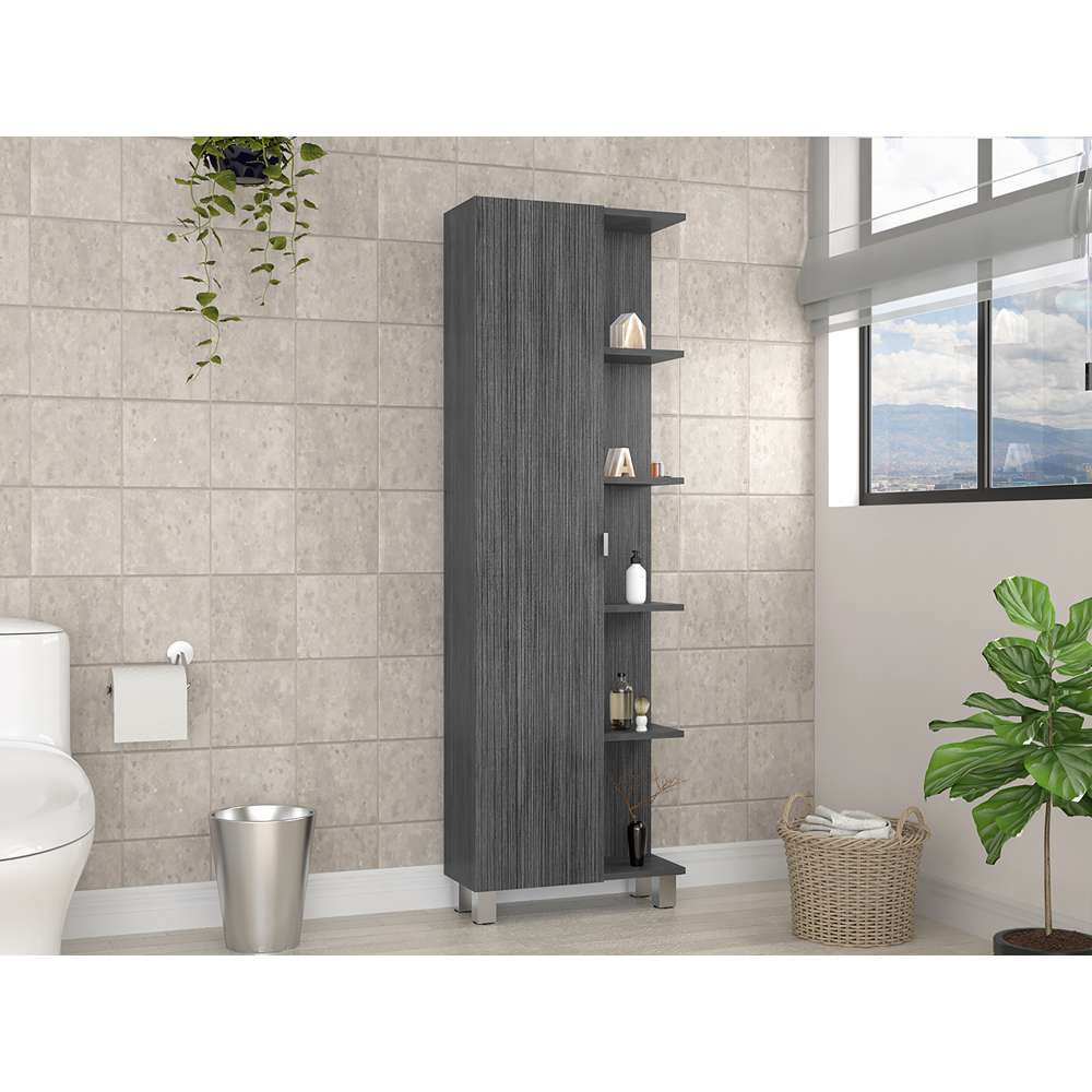 Mueble Esquinero Urano Roble Gris 50x50cm sin Cajones y con Nueve Compartimientos - Bifes y Arrimos | Bylmo