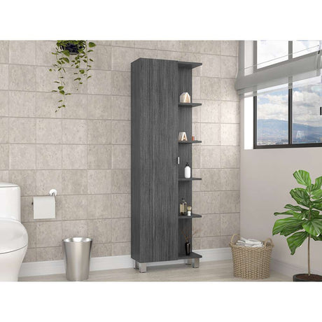 Mueble Esquinero Urano Roble Gris 50x50cm sin Cajones y con Nueve Compartimientos - Bifes y Arrimos | Bylmo
