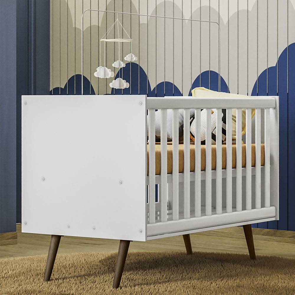 Cama Cuna Estela Blanco 133x92cm para Colchón Infantil 70 X 130 Cm con Cabecero - Camas | Bylmo