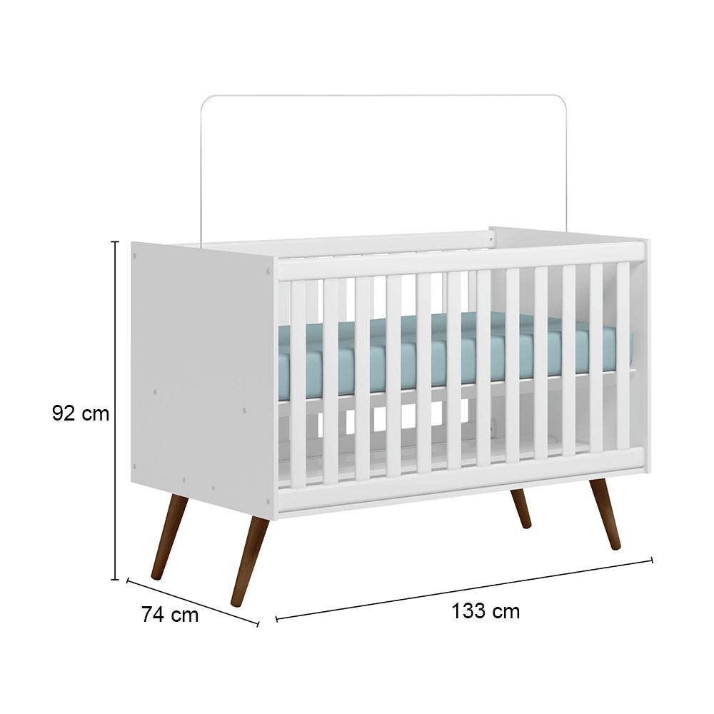 Cama Cuna Estela Blanco 133x92cm para Colchón Infantil 70 X 130 Cm con Cabecero - Camas | Bylmo