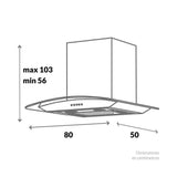 Campana Alins 80 cm Acero Tipo Isla - Electrodomesticos | Bylmo