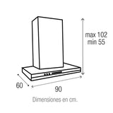 Campana Clasic 90 cm Acero Tipo Isla - Electrodomesticos | Bylmo