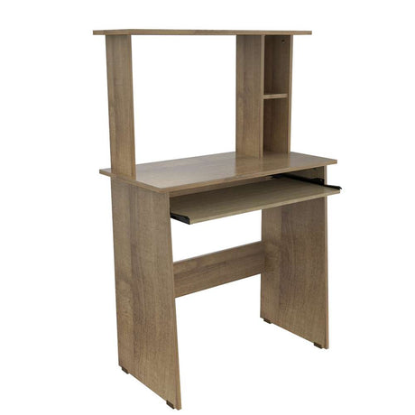 Centro de Computo Winsford Amaretto 80 cm con Biblioteca Superior - Oficina | Bylmo