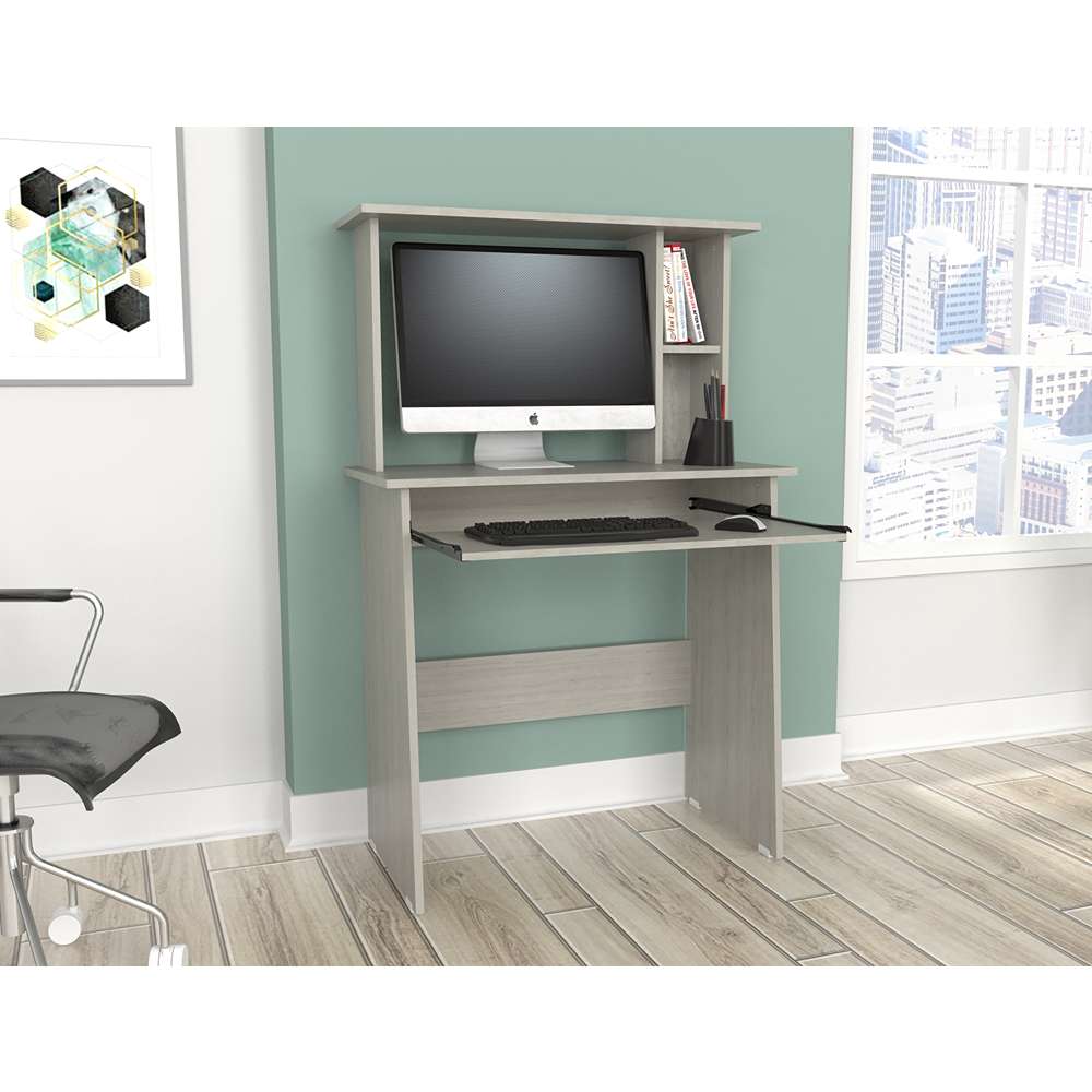 Centro de Computo Winsford Chantilly 80 cm con Biblioteca Superior - Oficina | Bylmo