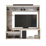 Centro de Entretenimiento Rovere y Niebla 181.5x184.7cm para TV Hasta 65 Pulgadas y con Siete Compartimientos - Muebles para TV | Bylmo
