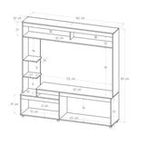 Centro de Entretenimiento Rovere y Niebla 181.5x184.7cm para TV Hasta 65 Pulgadas y con Siete Compartimientos - Muebles para TV | Bylmo