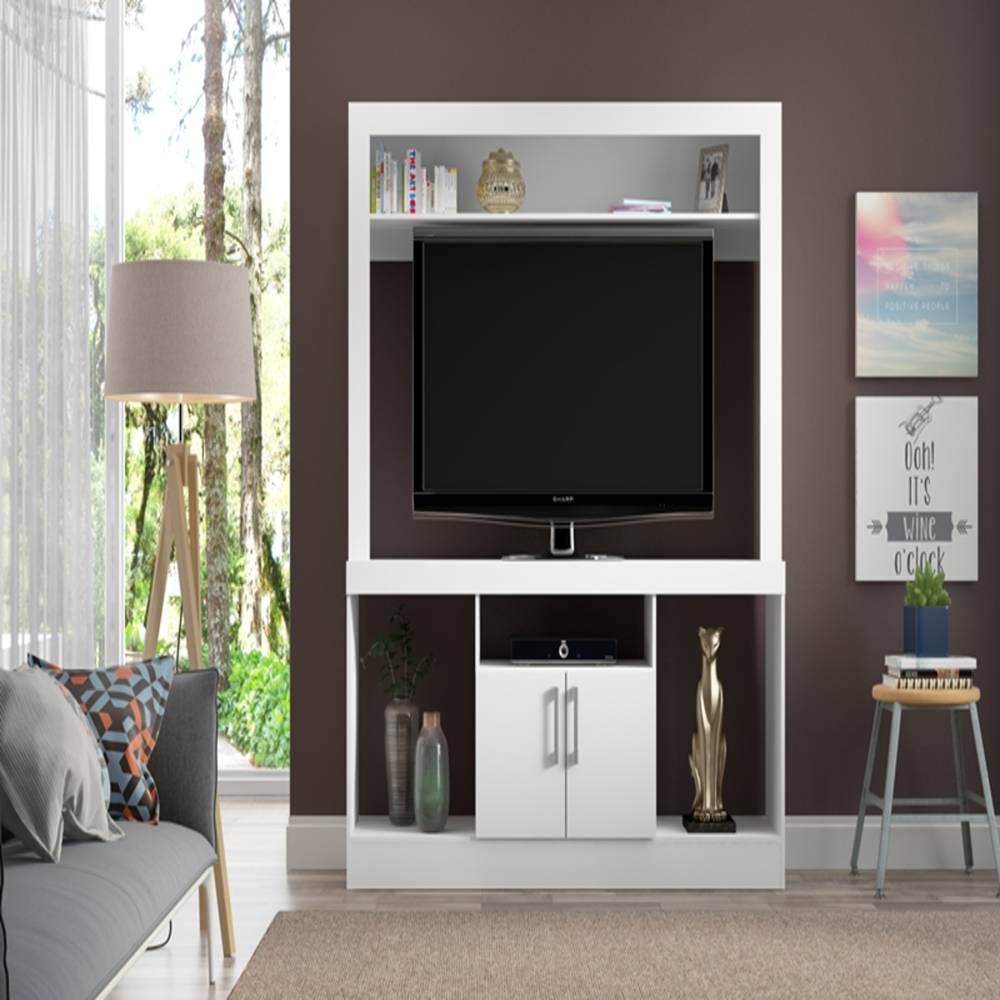 Centro de Entretenimiento Blanco 143 cm con Dos Puertas - Muebles para TV | Bylmo