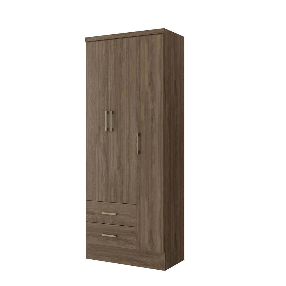 Closet Bertolini Cafe 90 cm con Tres Puertas y Dos Cajones - Closets | Bylmo