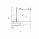 Closet Cidra Ceniza 160x180cm con 2 Cajones con 4 Entrepaños con Espejo - Closets | Bylmo