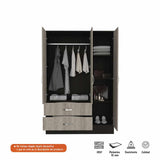 Closet Cidra Wengue 120x181cm con 2 Cajones con 3 Entrepaños con Espejo - Closets | Bylmo