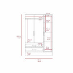 Closet Cidra Wengue 120 cm con Tres Puertas y Dos Cajones