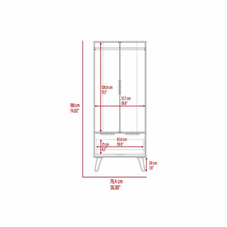 Closet Clara Duna 76x188cm con 1 Cajones sin Entrepaños - Closets | Bylmo