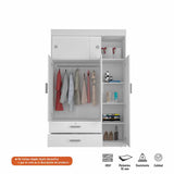 Closet Denver Blanco 120x188cm con 2 Cajones con 3 Entrepaños - Closets | Bylmo