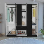 Closet Hagi Wengue 160 cm con Seis Puertas Y Dos Cajones