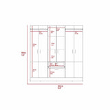 Closet Luna Wengue 162x171cm con 1 Cajones con 4 Entrepaños - Closets | Bylmo