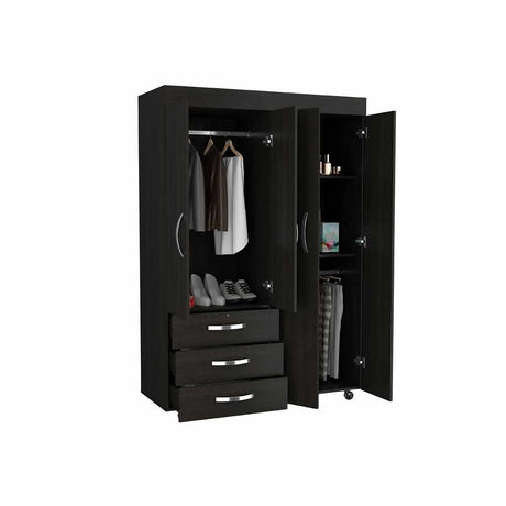 Closet Isisi Wengue 119x173cm con 3 Cajones con 2 Entrepaños - Closets | Bylmo