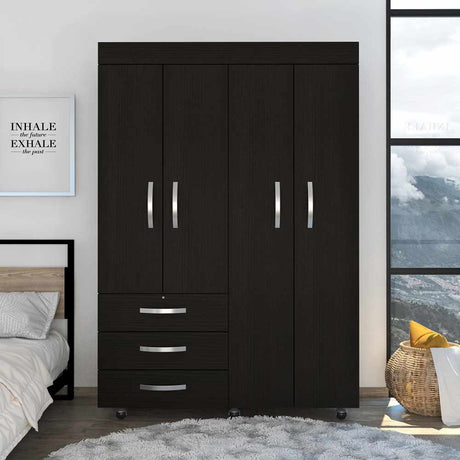 Closet Isisi Wengue 119x173cm con 3 Cajones con 2 Entrepaños - Closets | Bylmo