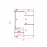 Closet Isisi Wengue 119x173cm con 3 Cajones con 2 Entrepaños - Closets | Bylmo