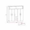 Closet Merlu Ceniza 200 cm con Siete Puertas y Tres Cajones