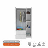 Closet Místico Blanco 90x180cm con 2 Cajones con 3 Entrepaños - Closets | Bylmo